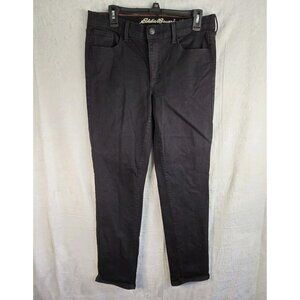 Eddie Bauer Jeans Womens Size 12 Black Denim Pants Slightly Curvy Slim Straight